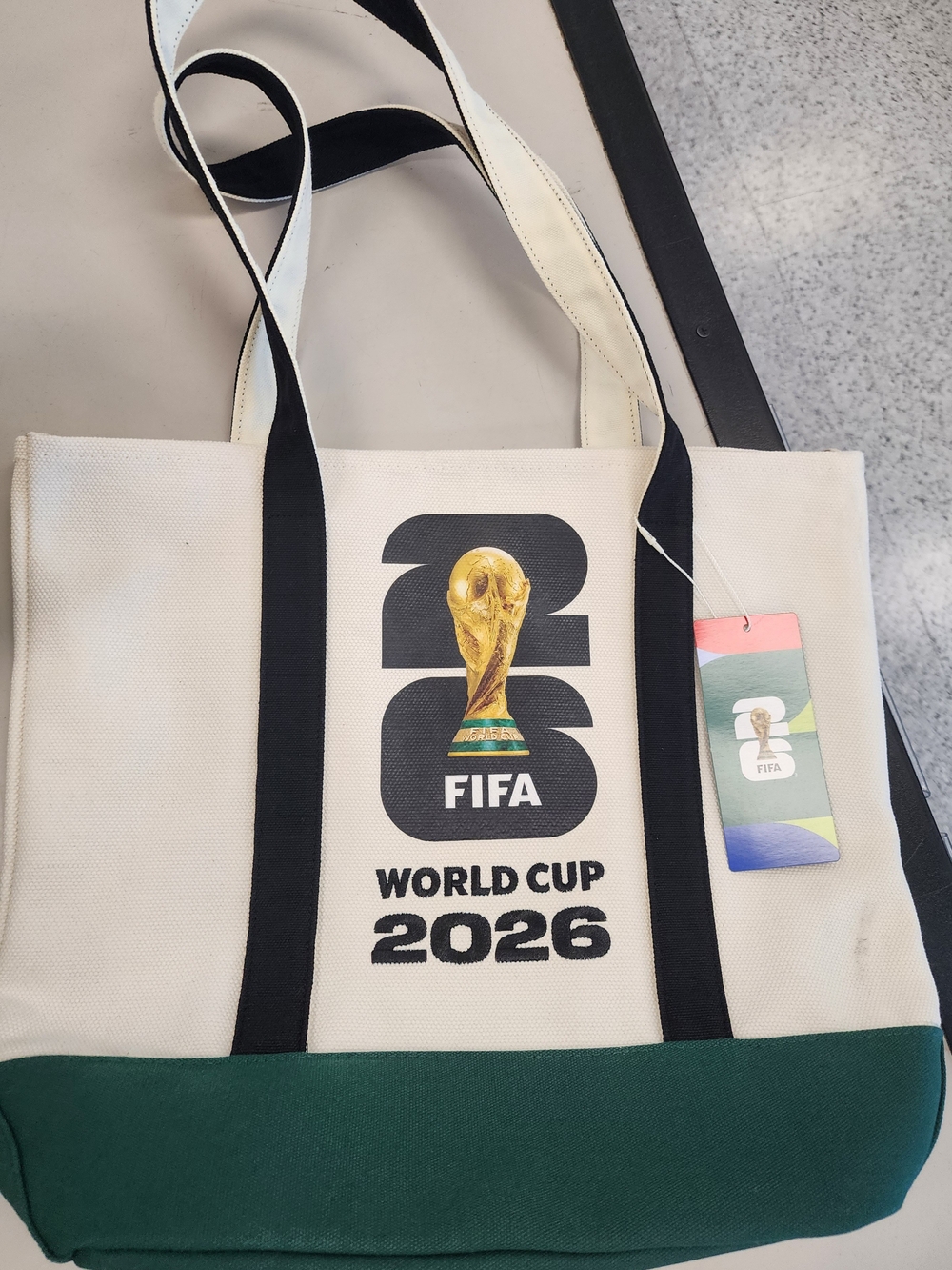 FIFA World Cup 2026 Cream and Green Canvas Tote